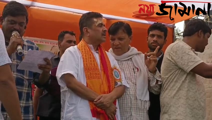 নন্দীগ্রামে পুজো মঞ্চ থেকে রাজনৈতিক বার্তা, তৃণমূলকে আক্রমণ করলেন শুভেন্দু অধিকারী