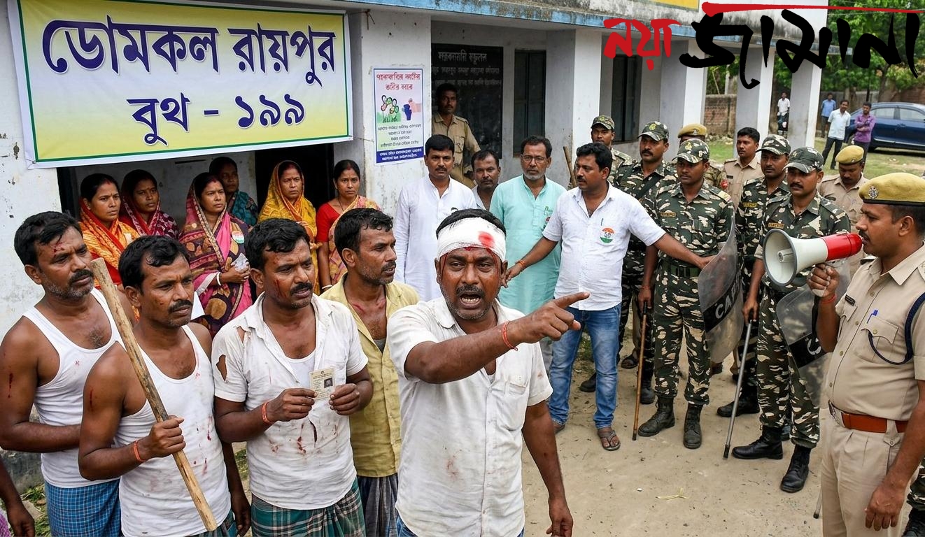 ভোটের সকালেই রক্তাক্ত ডোমকল, বামেদের বুথে যেতে বাধা তৃণমূলের