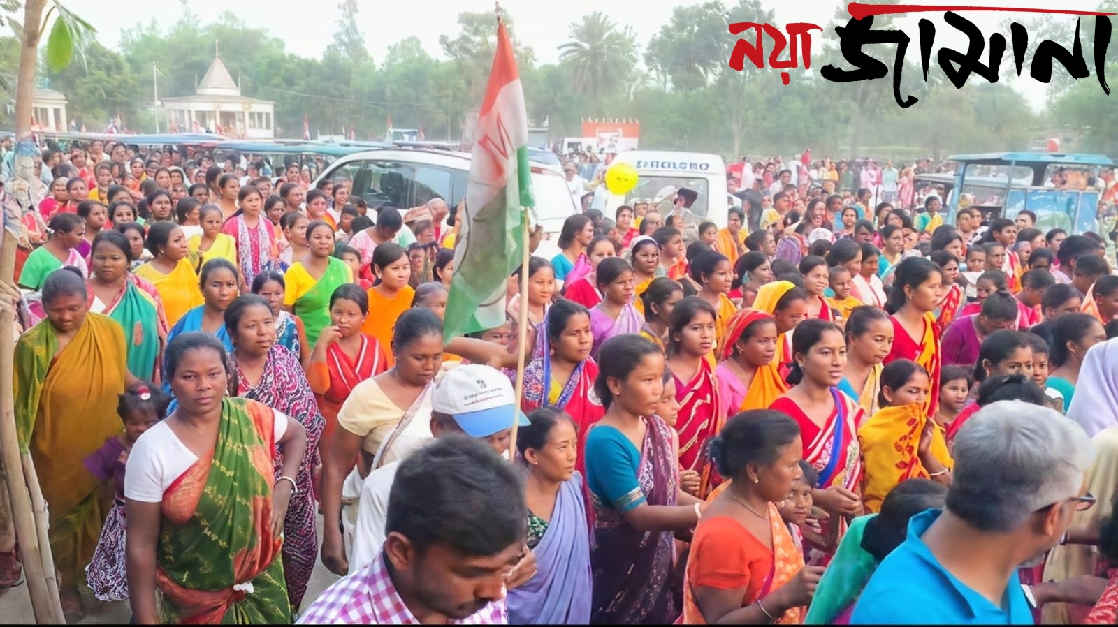 নববর্ষে নারী শক্তির শোভাযাত্রা, গাজোলে তৃণমূলের অনন্য বার্তা